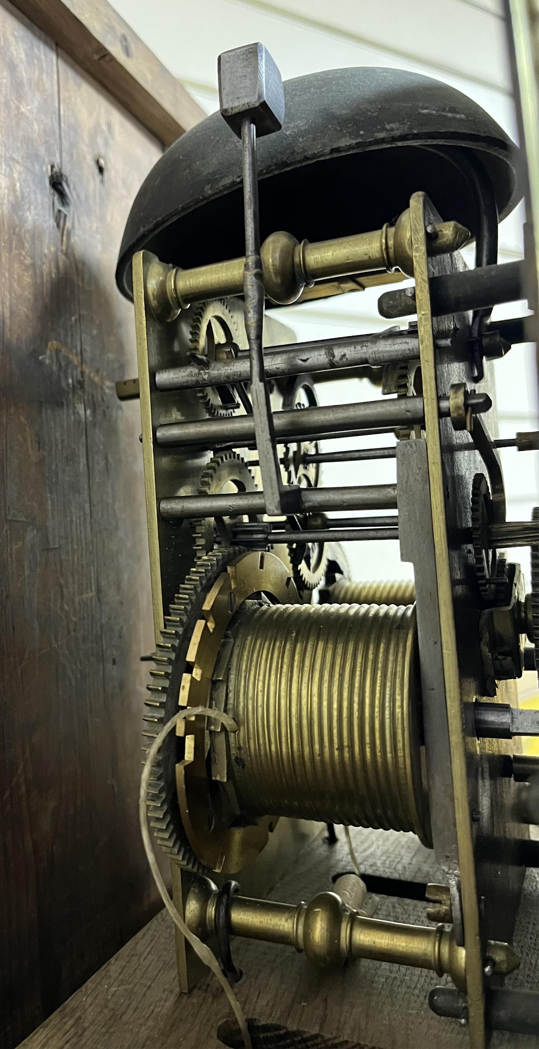 An 18th century walnut eight day longcase clock marked John Hayes, height 201cm. Condition - fair